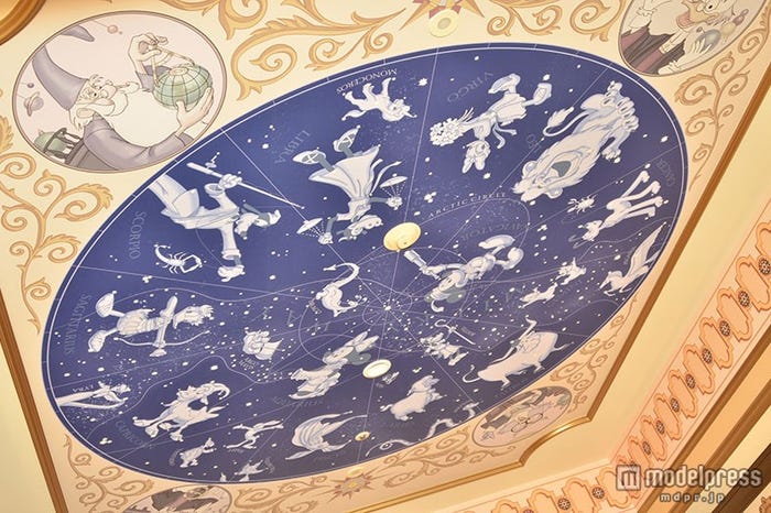 天井には星座絵