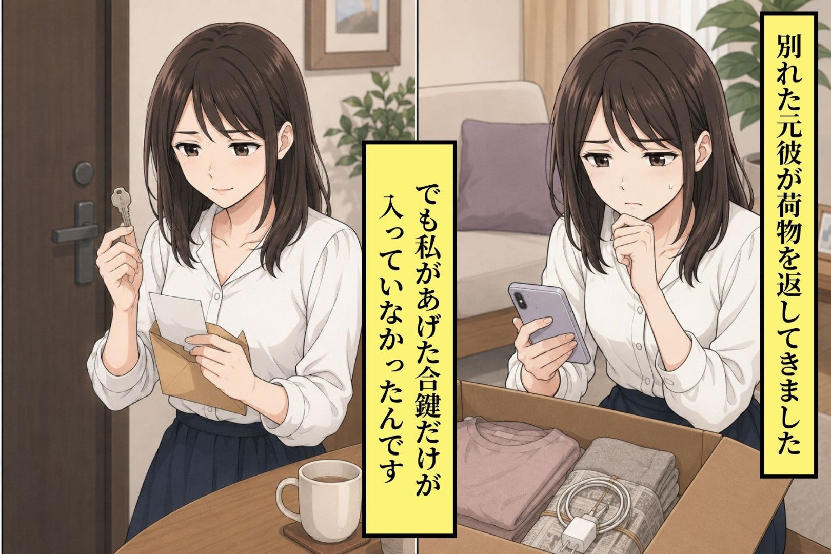 別れた元彼が荷物を返してきました。でも私があげた合鍵だけが入っていませんでした