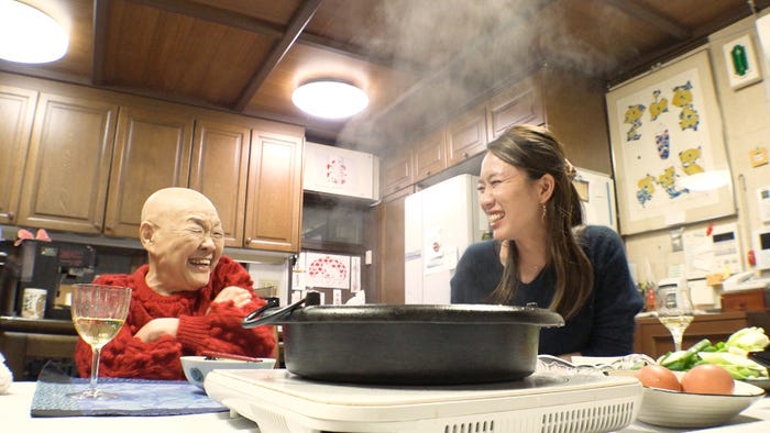 瀬戸内寂聴と瀬尾まなほ(写真提供:関西テレビ)