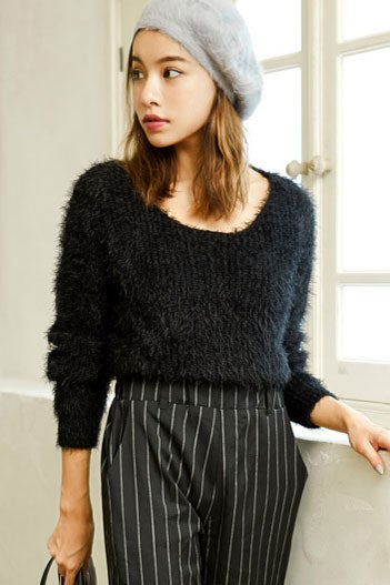 Uネックシャギーニットトップス「Re:EDIT by GALSTAR」2,998円（税込）／画像提供：Re:EDIT by GALSTAR