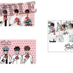 フェイスタオル(ビジュアルver.)2,100円、フェイスタオル(イラストver.)2,100円、ランチョンマット1,200円(税抜)(C)AMG