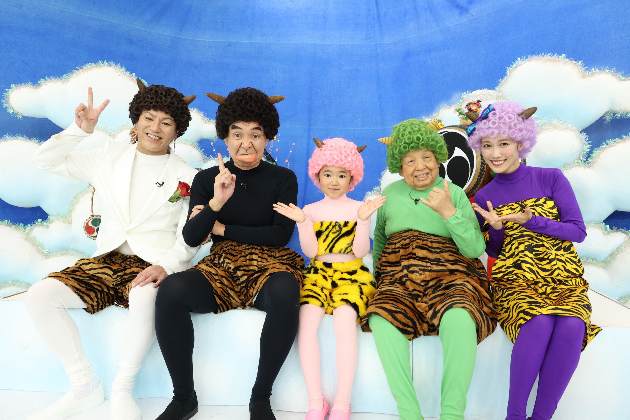 狩野英孝、肥後克広、永尾柚乃、高木ブー、高城れに（C）フジテレビ