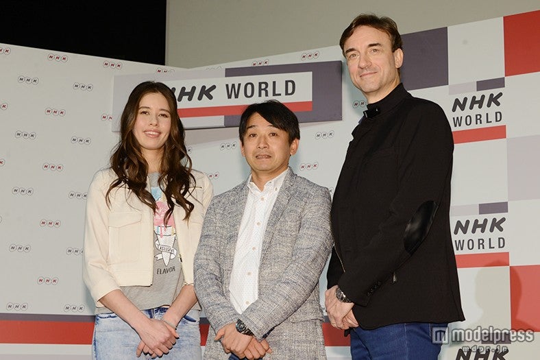 NHKワールドTV新番組「SAMURAI WHEELS」／（左から）波音セーラ、片山右京、ピーター・ライオン、