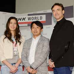 NHKワールドTV新番組「SAMURAI WHEELS」／（左から）波音セーラ、片山右京、ピーター・ライオン、