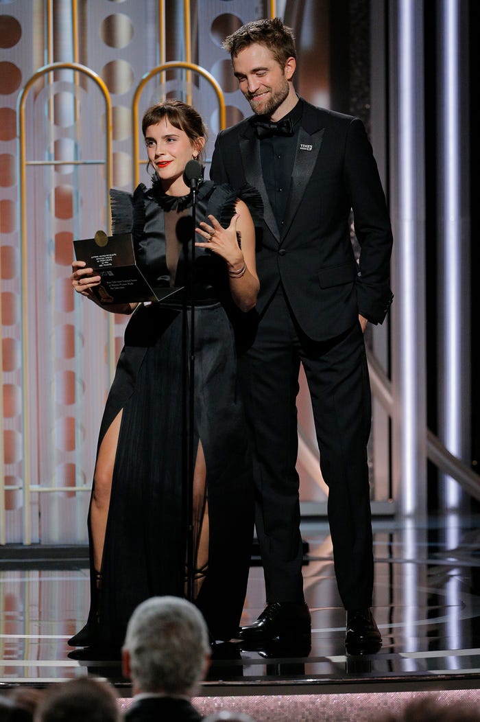 「第75回ゴールデン・グローブ賞」にて/エマ・ワトソン、ロパート・パティンソン(photo:Getty Images)