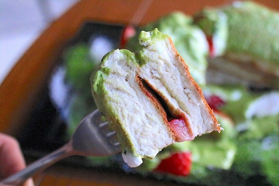 パンケーキ一口