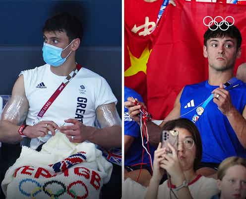 【パリ五輪】“編み物王子”再降臨 トーマス・デーリー、会場でエッフェル塔ニットづくり