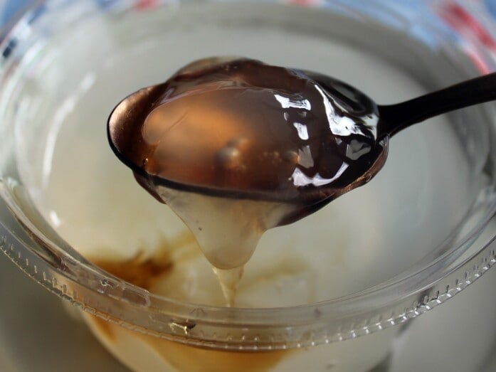 黒蜜は少しずつかけて、甘みを調整しながらいただきました