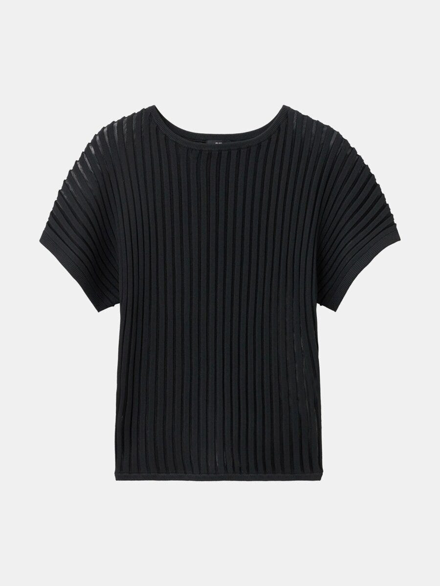 PLSTのホールガーメント（R）シアーコンビセーター