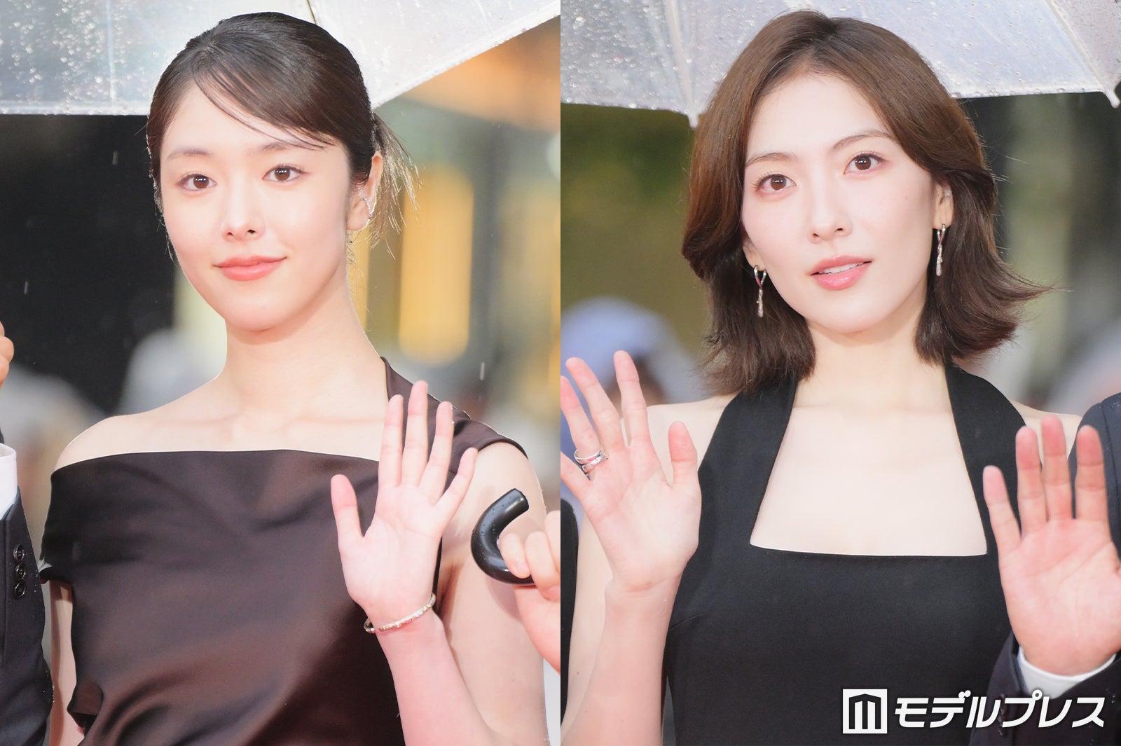 唐田えりか＆知英、スリット・デコルテ開き…肌見せドレス姿が美しい【第39回東京国際映画祭】