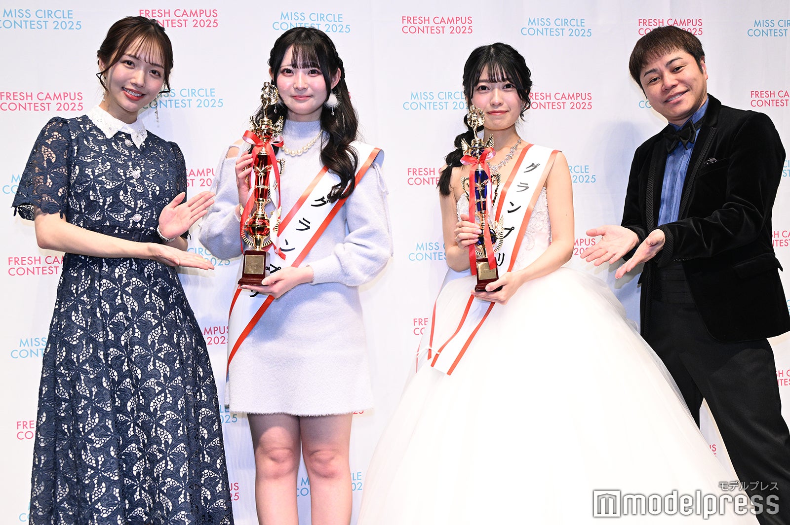 刈川くるみ、石川奈和さん、高嶋珊奈さん、井上裕介（C）モデルプレス
