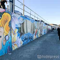 ずらりと並ぶウォールアートはインスタスポットとして人気(C)モデルプレス