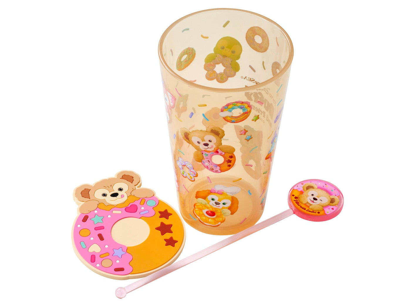 スーベニアタンブラーセット（タンブラー、マドラー、コースター）対象メニューにプラス￥1.500（C）Disney