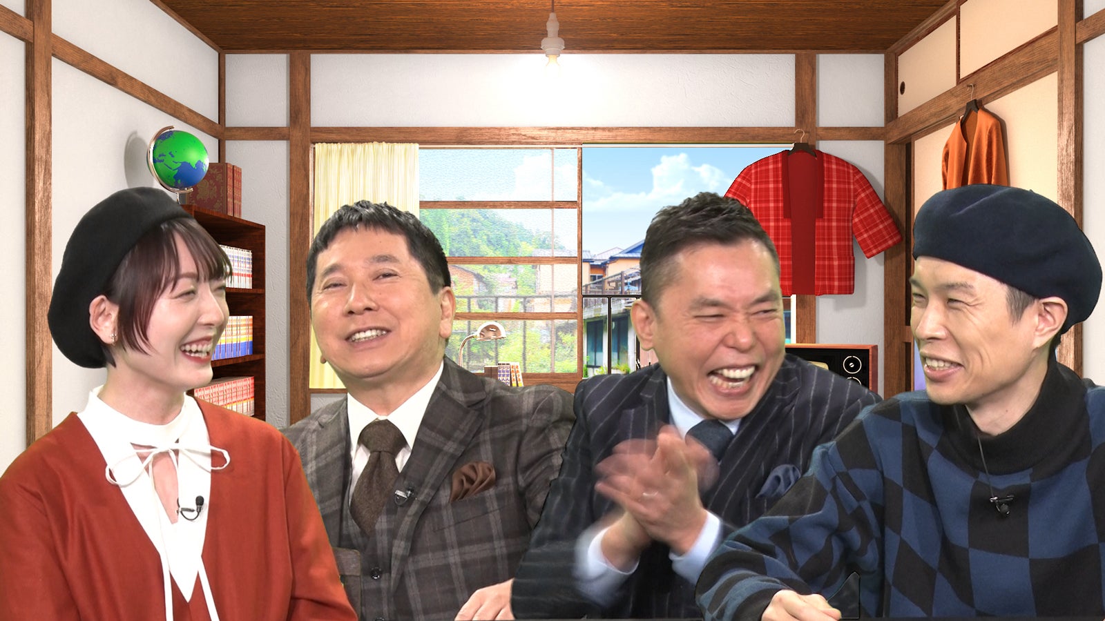 花澤香菜、田中裕二、太田光、岩井勇気（C）テレビ朝日