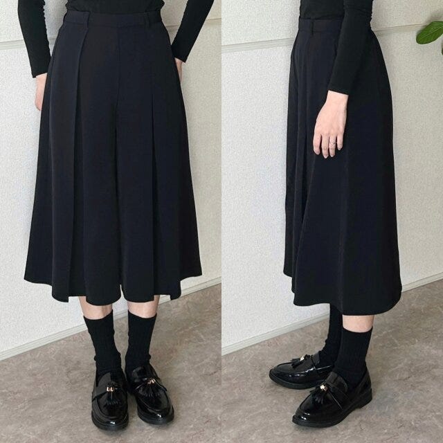 GUドレープキュロッツ GUドレープキュロッツの丈感