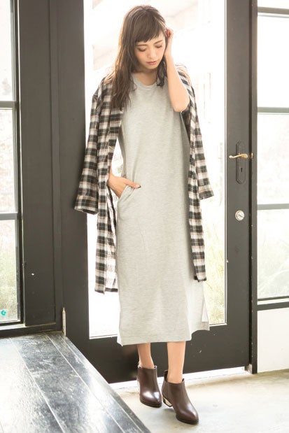 チェックロングシャツジャケット「Re:EDIT by GALSTAR」4,398円（税込）／画像提供：Re:EDIT by GALSTAR