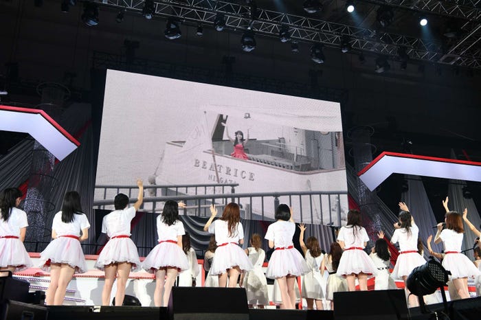 画面越しに手を振るメンバー (C)AKS