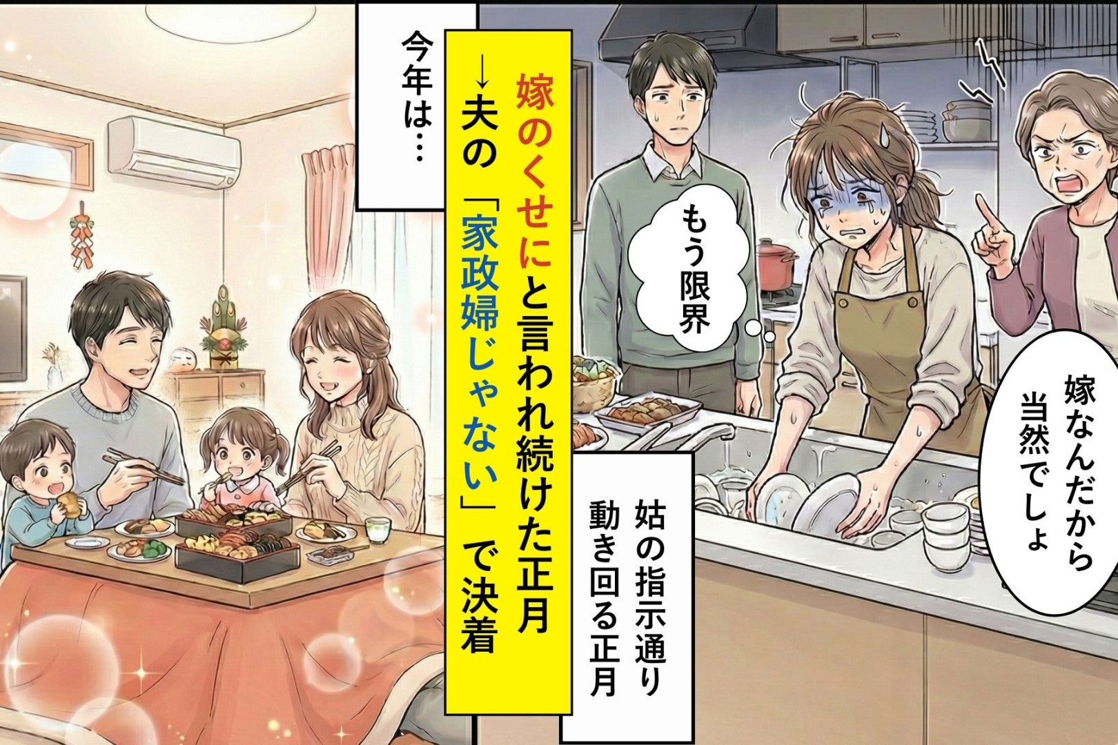 義母から「嫁のくせに」と言われ続けた正月→今年は動かない。夫が言った“家政婦じゃない”で決着