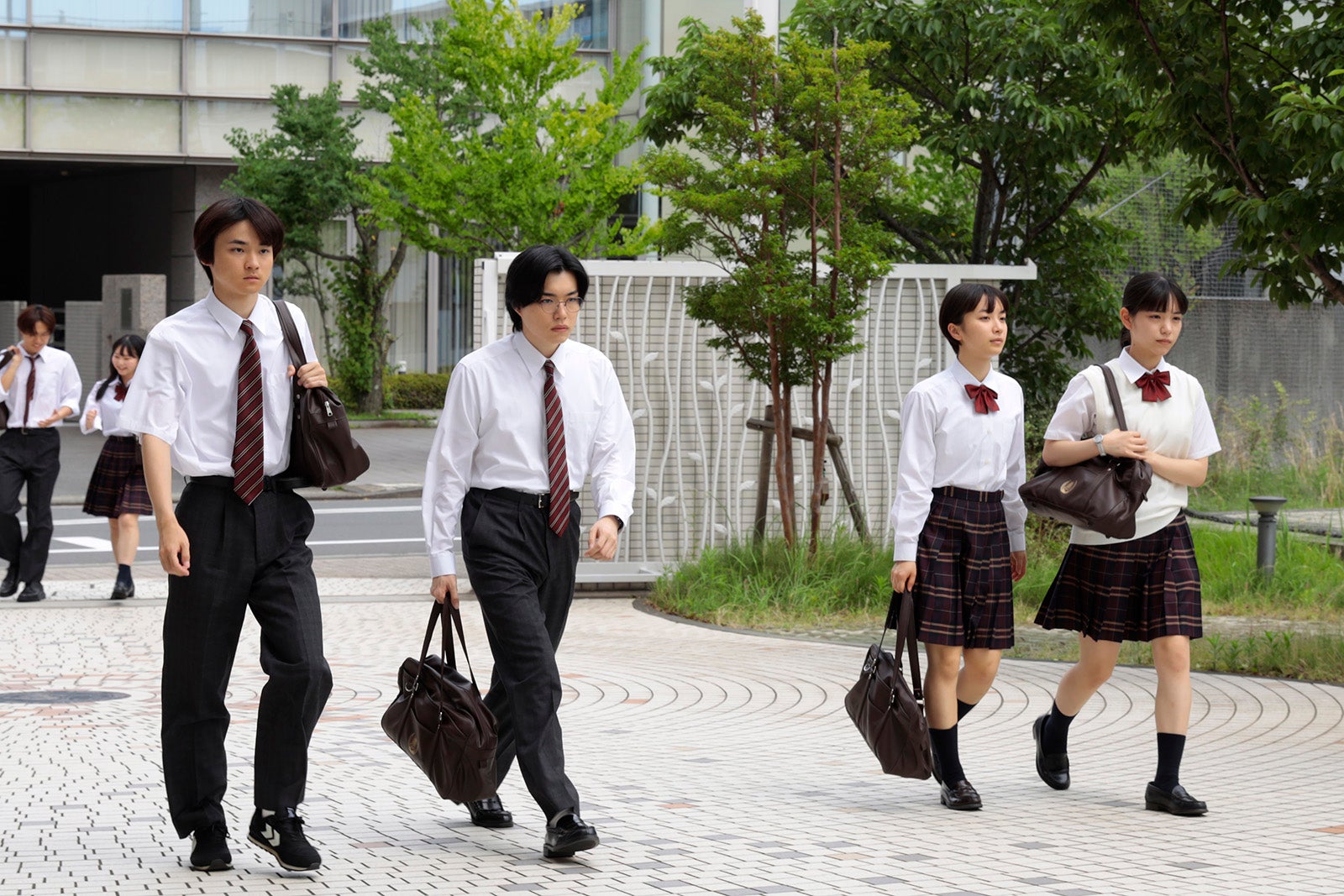 萩原護、福崎那由他、藤崎ゆみあ、當真あみ「最高の教師 1年後、私は生徒に■された」第3話より（C）日本テレビ