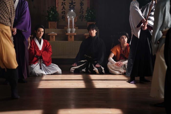 (左から)藤岡真威人、庄司浩平、柊太郎「君とゆきて咲く~新選組青春録~」第8話より(C)テレビ朝日