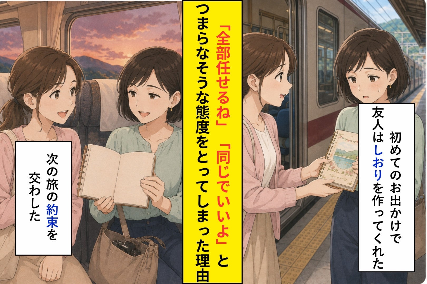 友人の完璧な旅程を前に、「同じでいいよ」とだけ言った私の本音