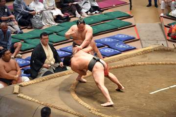 大相撲で女性ファンの大声援が飛び交う 異質雰囲気の男前対決 三田が大森を下す【大相撲】