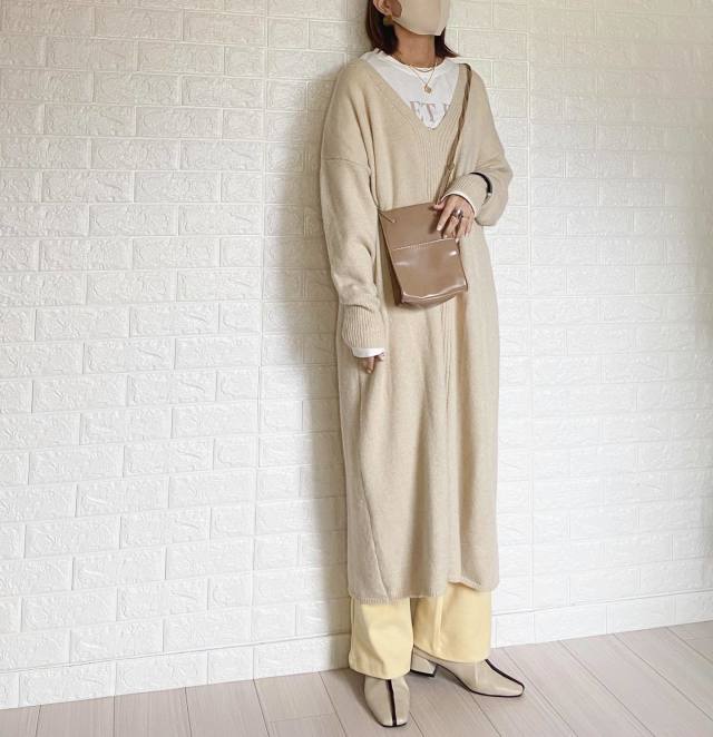 エコレザーバッグを使ったコーデ