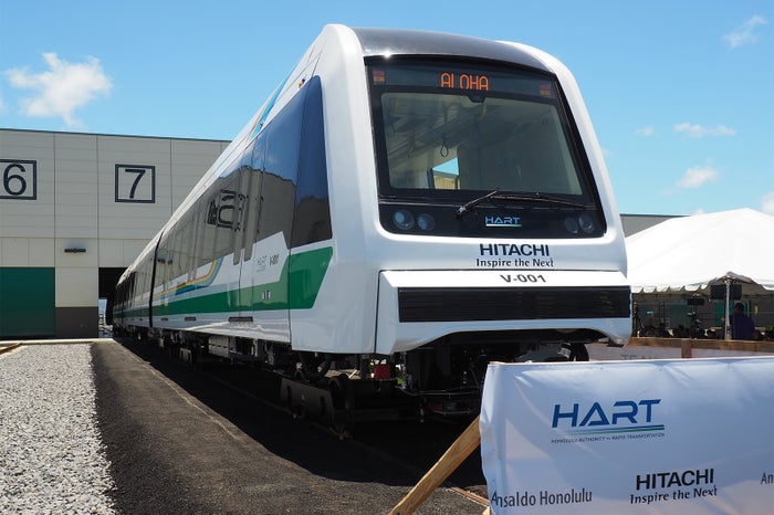 ハワイ初の高架鉄道「ホノルルレールトランジット」2020年開通へ／画像提供：日立製作所