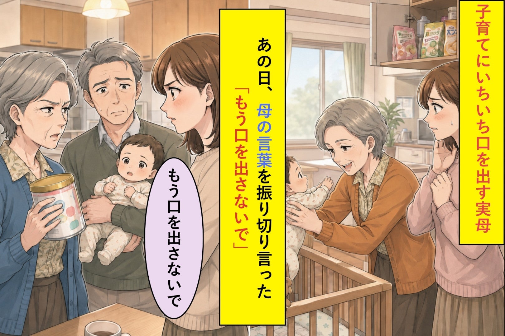 子育てにいちいち口を出す実母に、私は「もう口を出さないで」と返しました