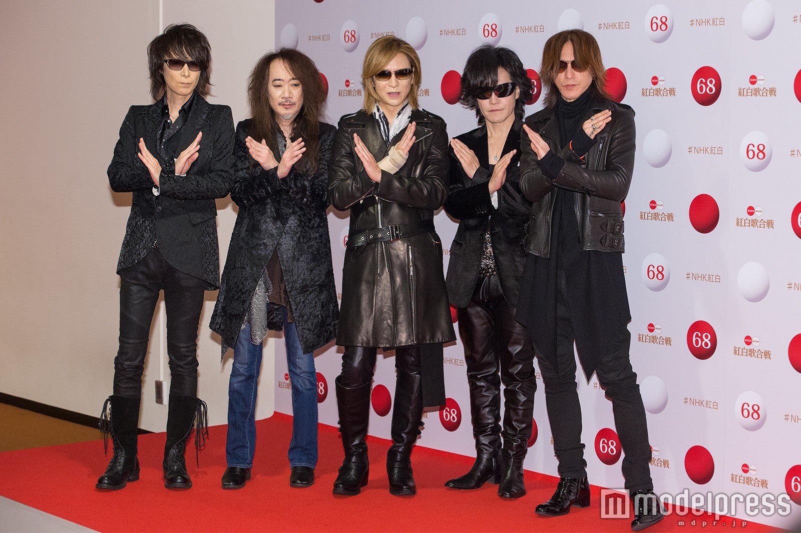 X JAPAN（左から）HEATH、PATA、YOSHIKI、Toshl、SUGIZO（C）モデルプレス