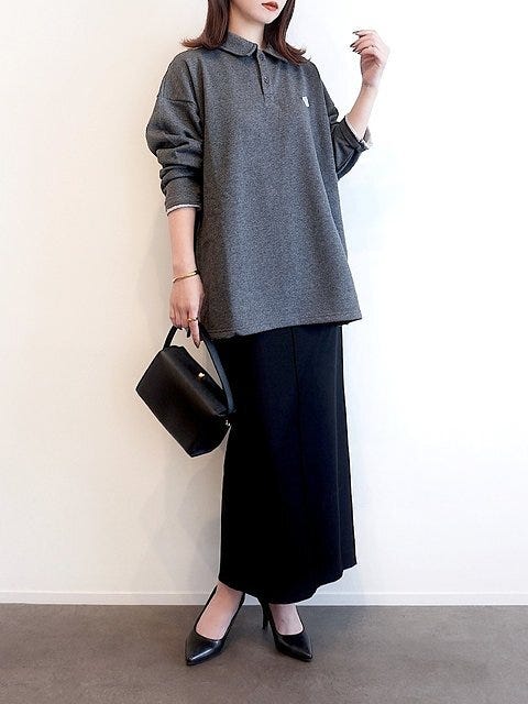 黒ロングスカート コーデ 黒ロングスカートコーデ1