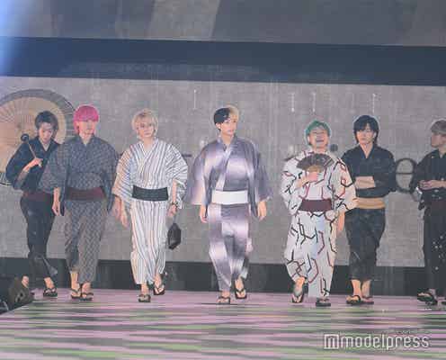 ヒカル率いるNextStage(ネクステ)、浴衣姿で雰囲気ガラリ 大人の色気全開ランウェイ<関西コレクション 2023 S/S>