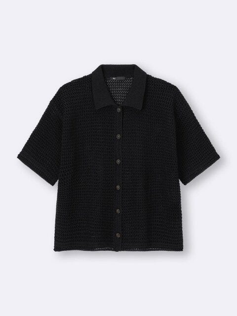 GU 透かし編みニットシャツ GUの透かし編みニットシャツ
