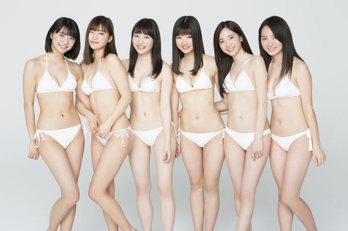 (左から)川津明日香、杉本美穂、鈴木ゆうは、満原史絵里、農海姫夏、岡本桃花(C)細居幸次郎/ヤングマガジン