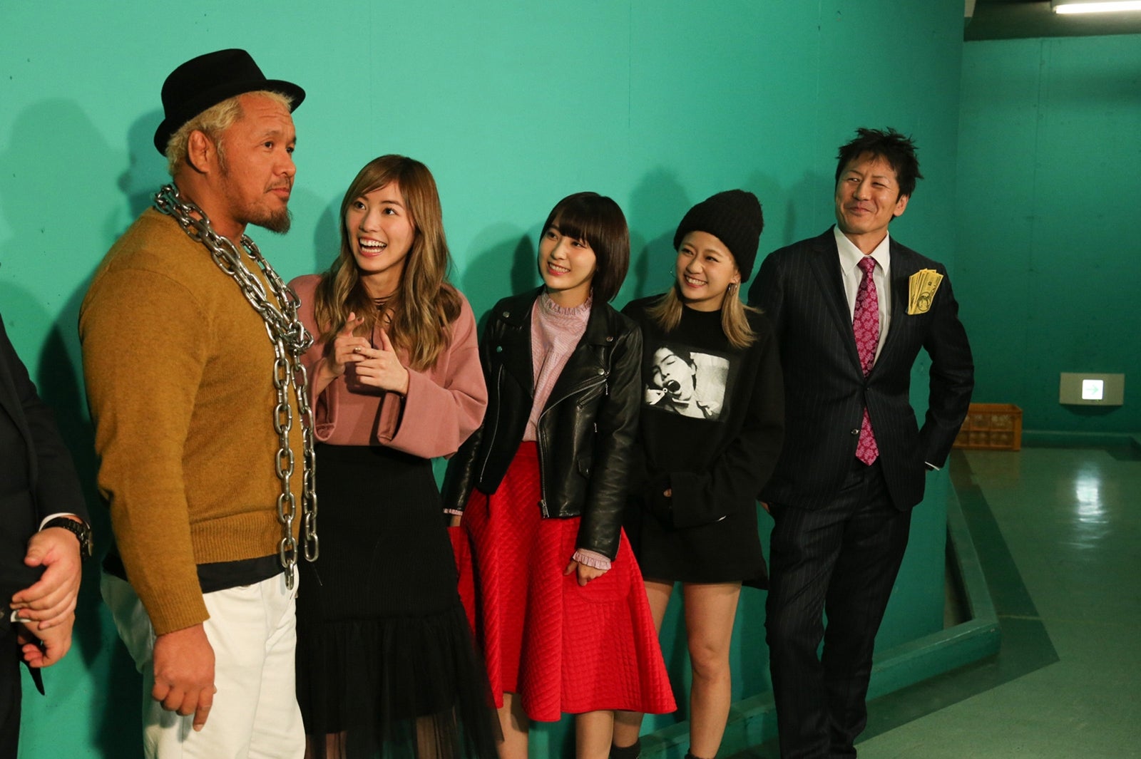 真壁刀義選手、島田晴香、宮脇咲良、松井珠理奈（画像提供：テレビ朝日）