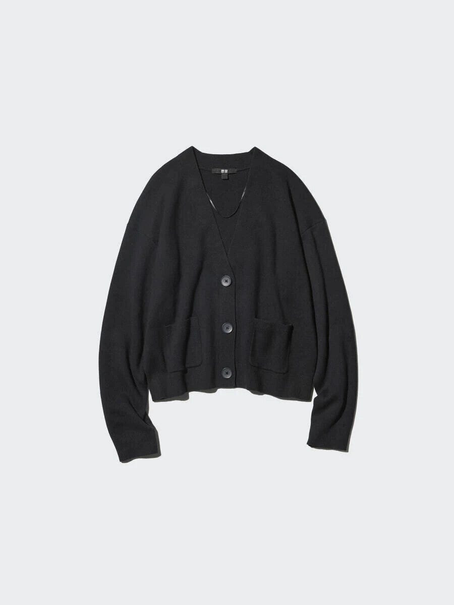 2026春ユニクロ大人女性おすすめスムースコットンVネックショートカーディガン