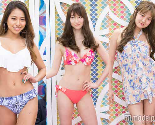 美ボディ弾ける“フェミニン水着”で視線独占!<深夜トレンド水着ファッションショー>