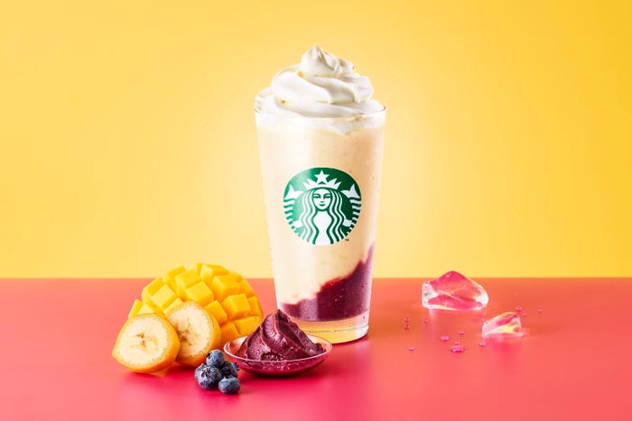 既に販売済みのMy フルーツ3 フラペチーノ(R) バナナマンゴー&アサイーベリー/提供画像