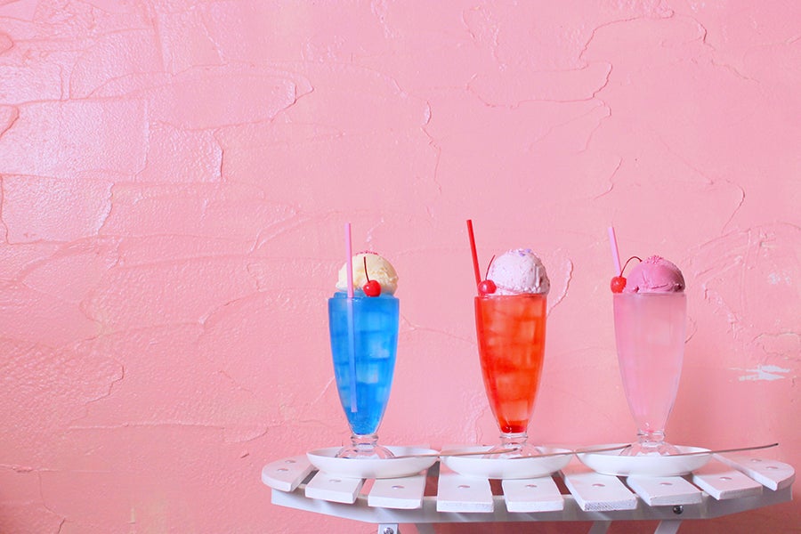 NO MELTY CAFÉ ブルーオレンジ、カスタムクリームソーダ