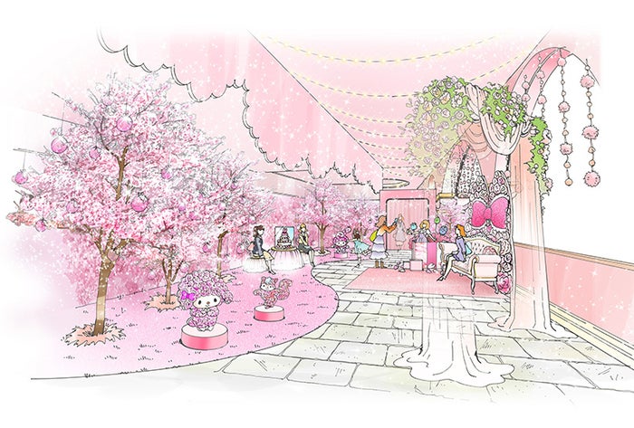 桜が一面に咲き溢れる新スポット「マイメロディガーデン」（C）’76，’19 SANRIO 著作（株）サンリオ