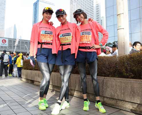 稲村亜美・寺本愛美・永田レイナ“走る美女”が東京マラソン完走 感動の涙も