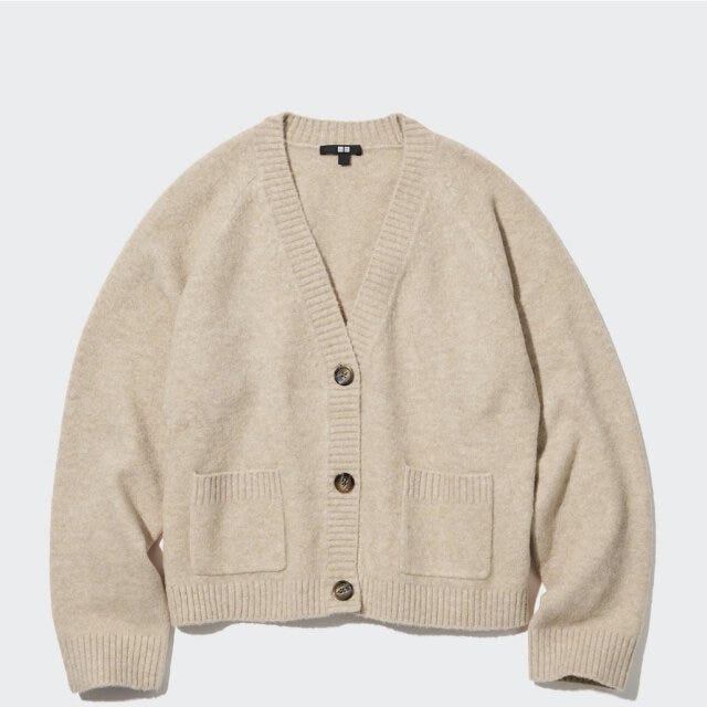 女子力アップ ユニクロ スフレヤーンショートカーディガン