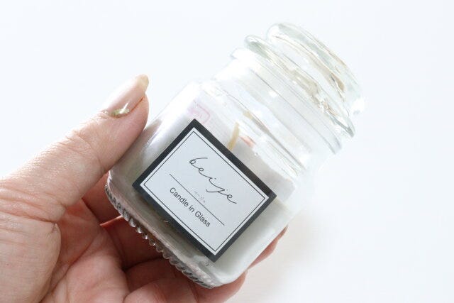 グラスインキャンドル（ベージュ）