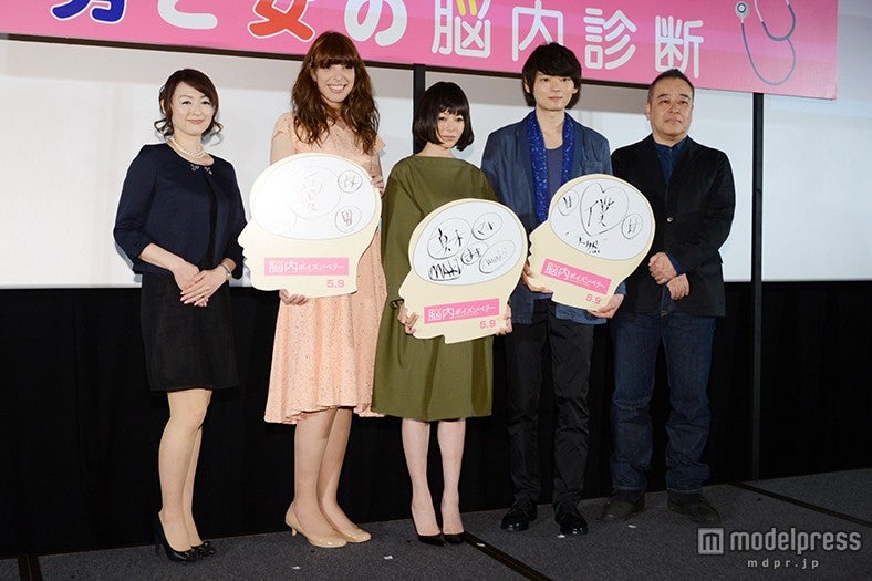 （左から）晴香葉子氏、IVAN、真木よう子、古川雄輝、佐藤祐市監督