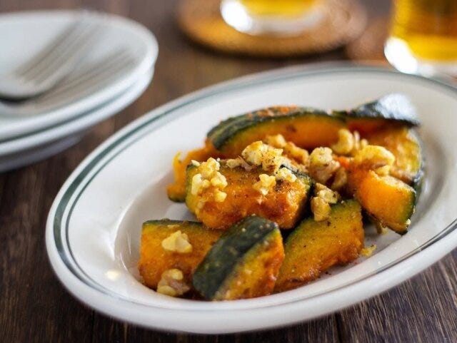 かぼちゃのガーリックマヨカレー炒め かぼちゃのガーリックマヨカレー炒め