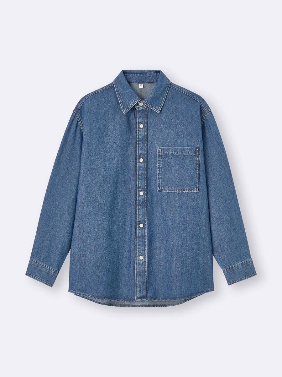 2026春gu大人女性おすすめデニムオーバーサイズシャツ