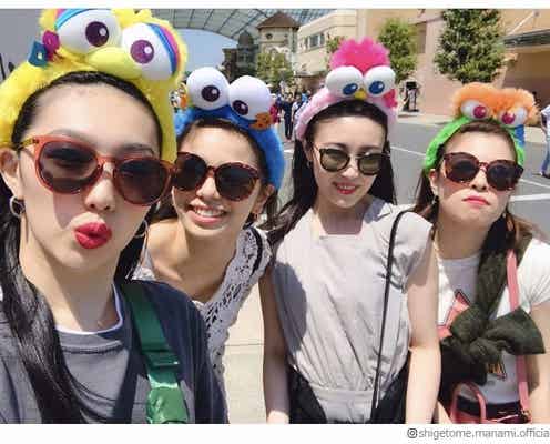 Flower鷲尾伶菜・佐藤晴美・中島美央・重留真波、プライベートでUSJ満喫 坂東希へ「次は5人で」