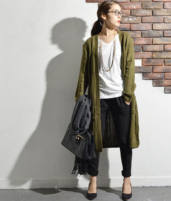 やわらかケーブルロングカーディガン「coca」3,490円（税込）／画像提供：coca