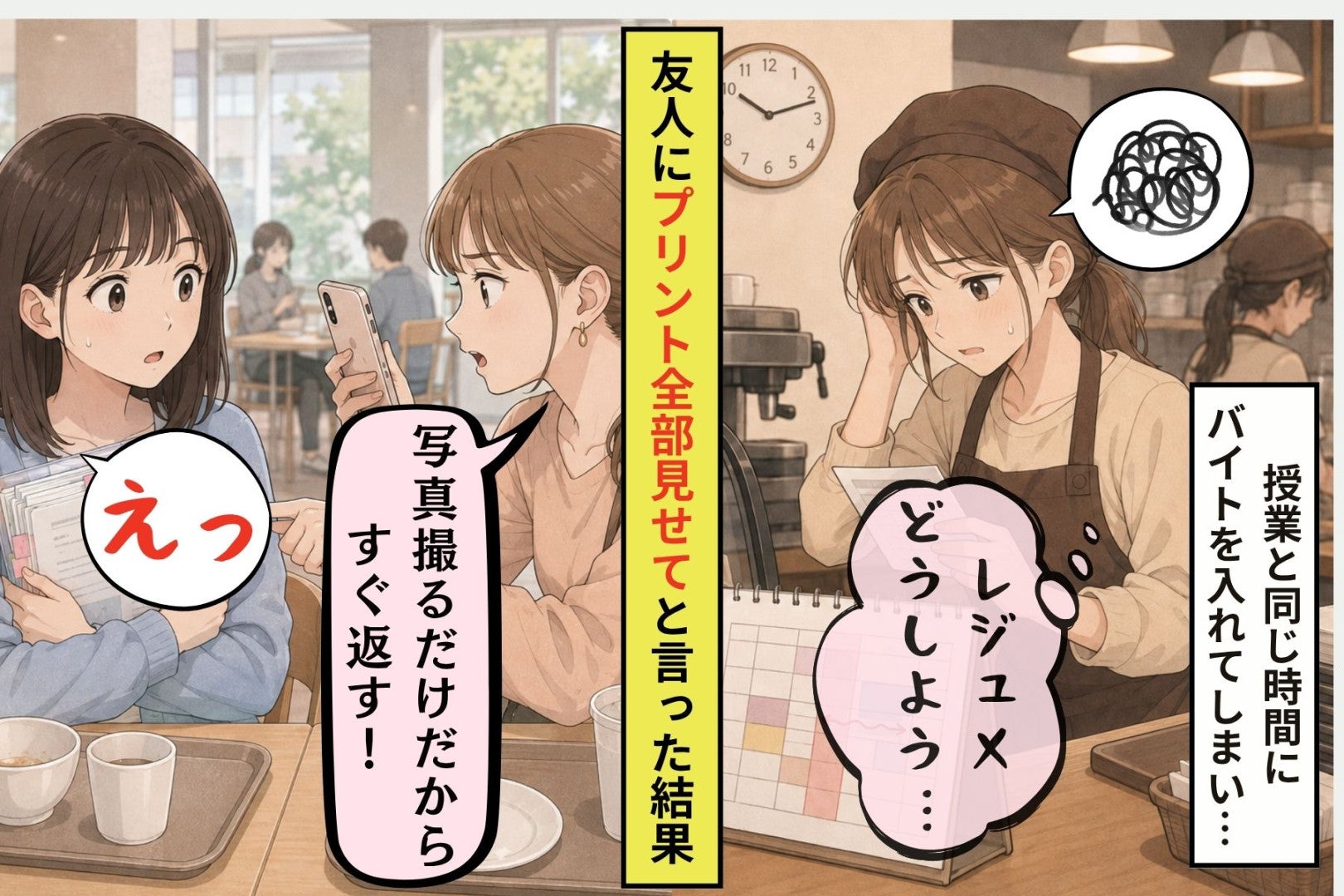 講義に出ていない私が友人に丸ごと頼んだ日、返ってきたのは１つの質問でした