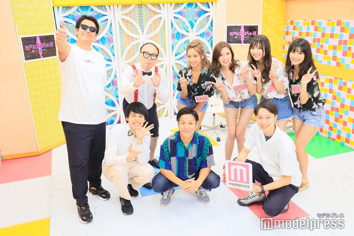 (前列左から)池田直人、川島章良、金田哲(後列左から)ジャンボたかお、たかし、ゆきぽよ、松嶋えいみ、水川華奈、谷かえ (C)モデルプレス